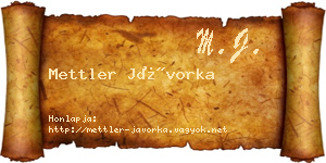Mettler Jávorka névjegykártya